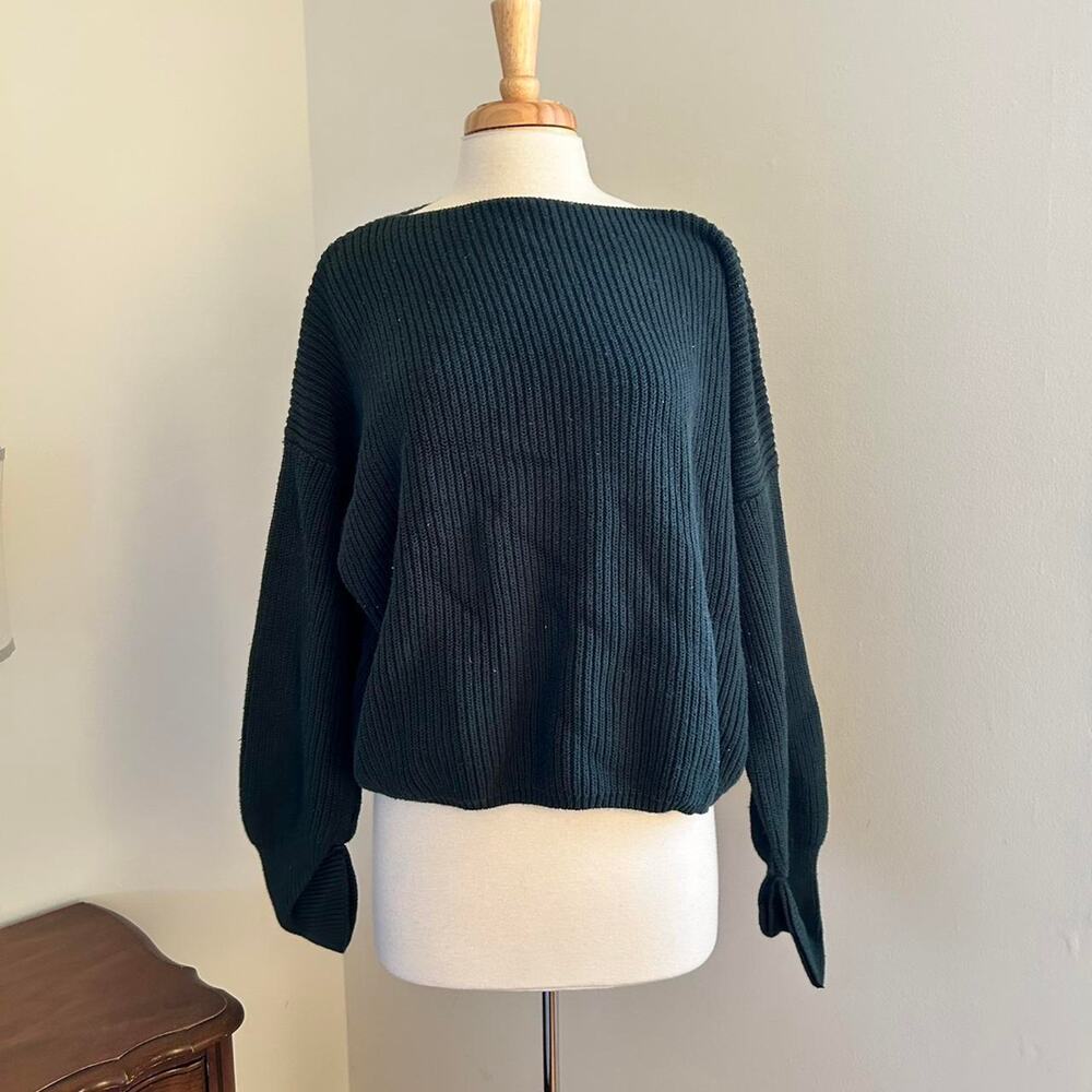 French connection emerald green boatneck sweater